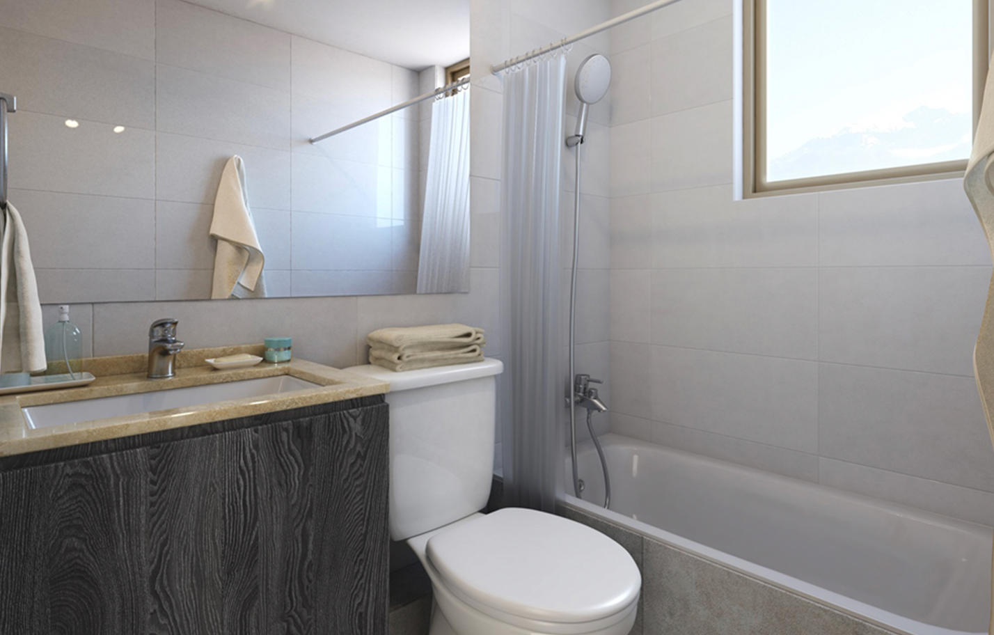 Baño con vanitorio enlozado Vistanova II