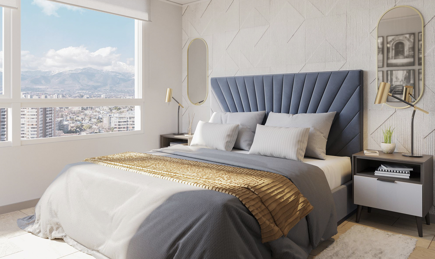 Render dormitorio principal Altanova Macul